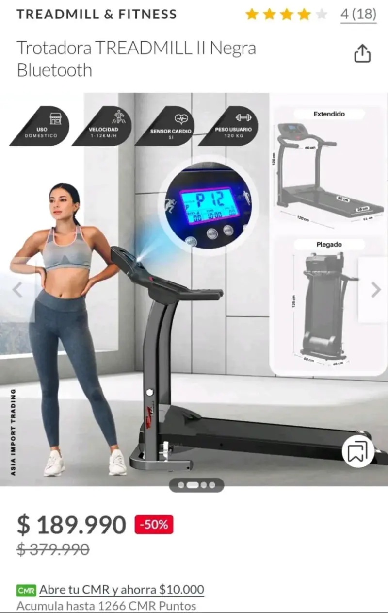 Trotadora TREADMILL II Negra con Bluetooth - 2