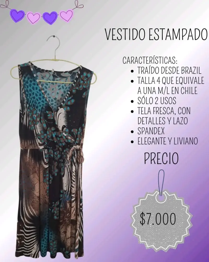 Vestido estampado elegante y liviano