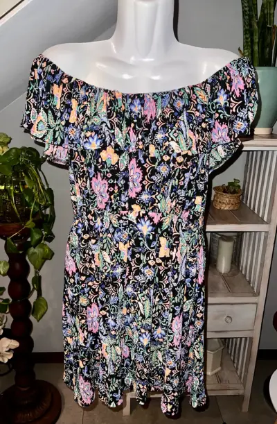 Vestido Mango  floral off-shoulder para mujer - miniatura 1