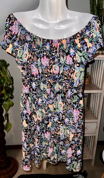 Vestido Mango  floral off-shoulder para mujer - miniatura 2