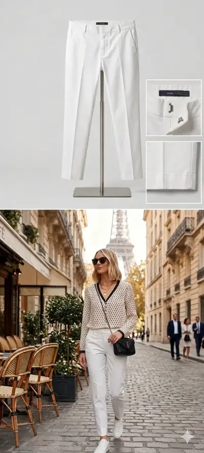 Blusa estampada beige con detalles negros Zara - miniatura 2