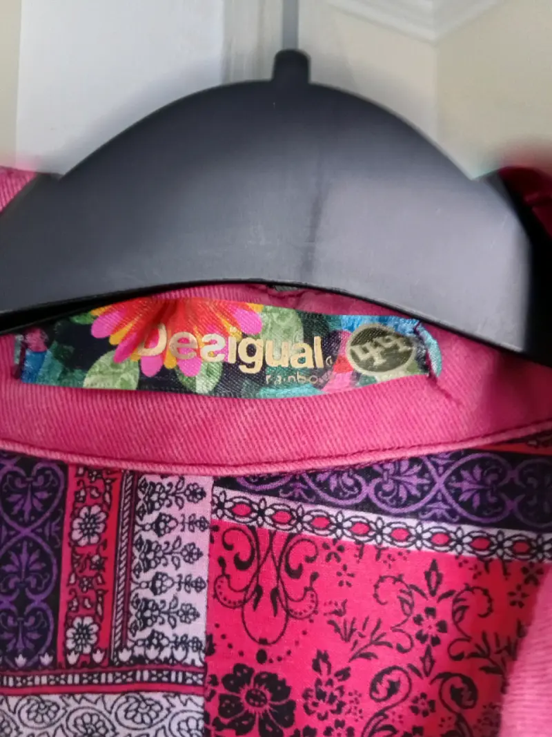 Abrigo Desigual Rosa Estampado Floral - 4