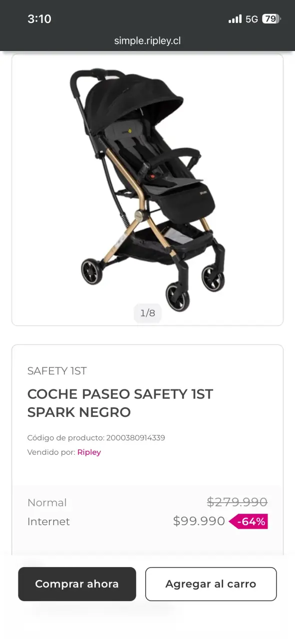 Coche de Paseo Safety 1st Spark Negro - 3