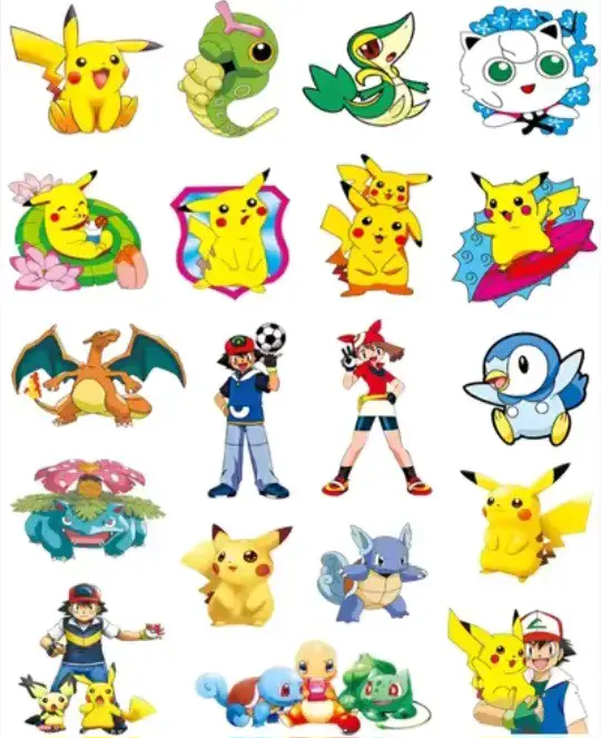 Tatuaje Temporales Pokémon Brillan en la Oscuridad - 1