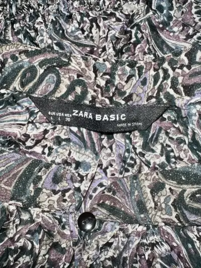 Blusa Seda estampada manga larga Zara Basic - miniatura 4