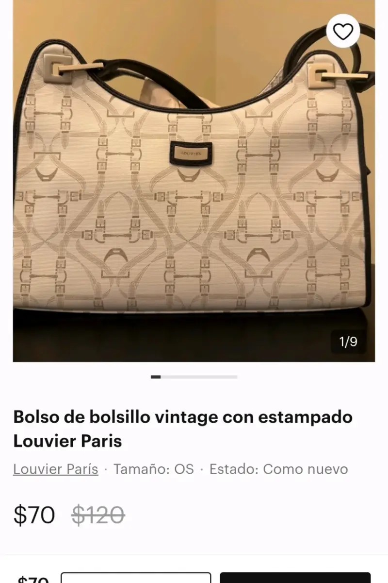 Bolso de hombro Louvier beige Vintage - 6