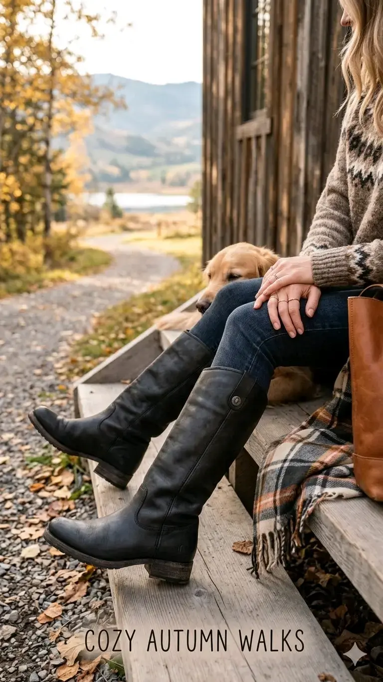 Botas de cuero negras para mujer - 2