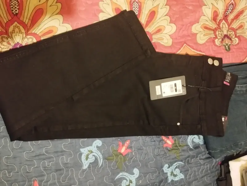 Pantalones negros de mezclilla para mujer talla 46 - 2