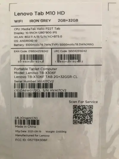 Tablet Lenovo Tab M10 HD 32GB Gris - miniatura 3