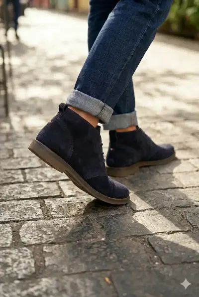 Botines de gamuza azul marino Tommy Hil - miniatura 2