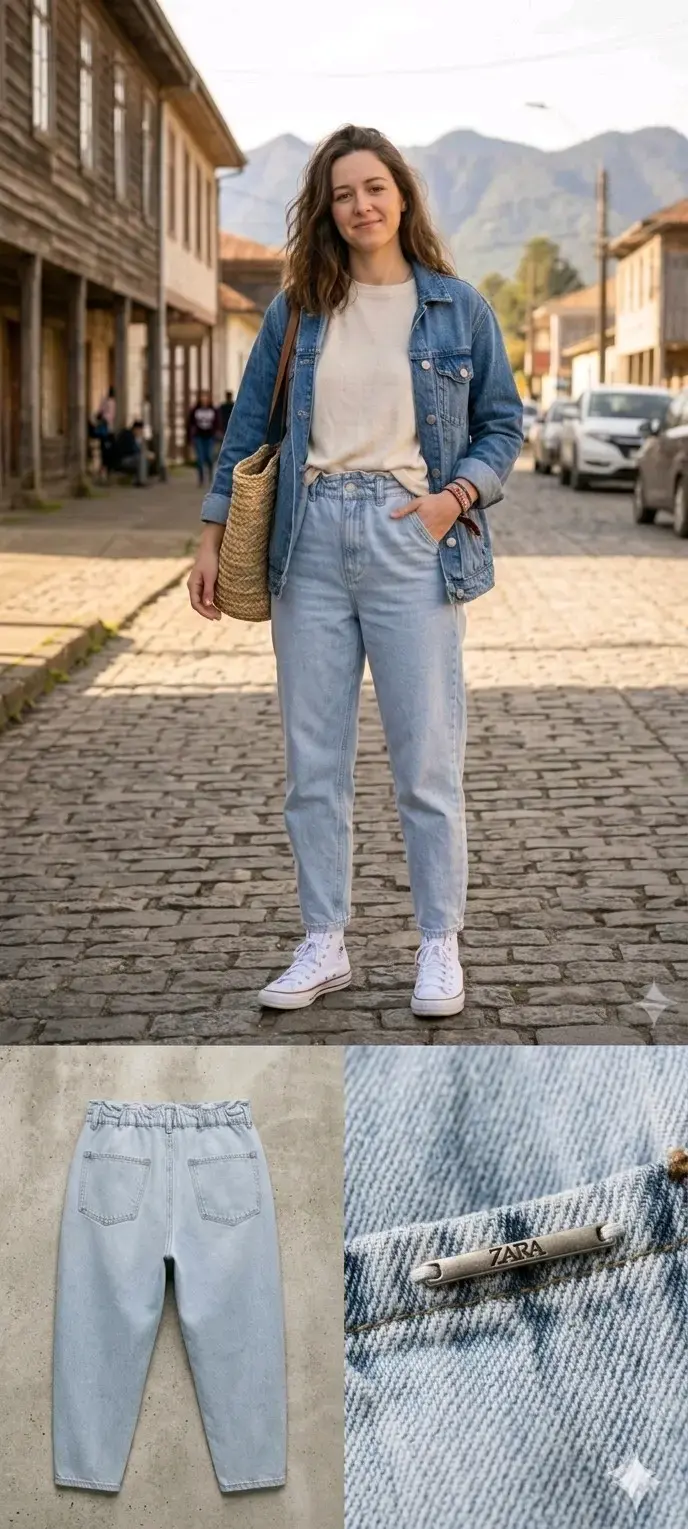 Jeans zara azul claro para mujer - 2