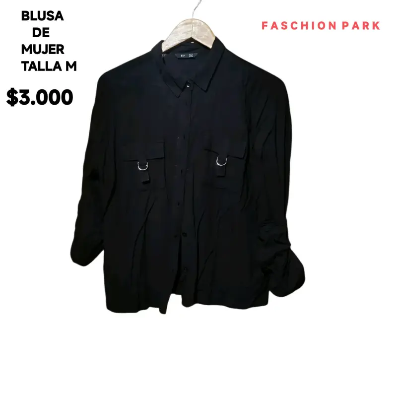 Blusa negra de mujer talla M - 2