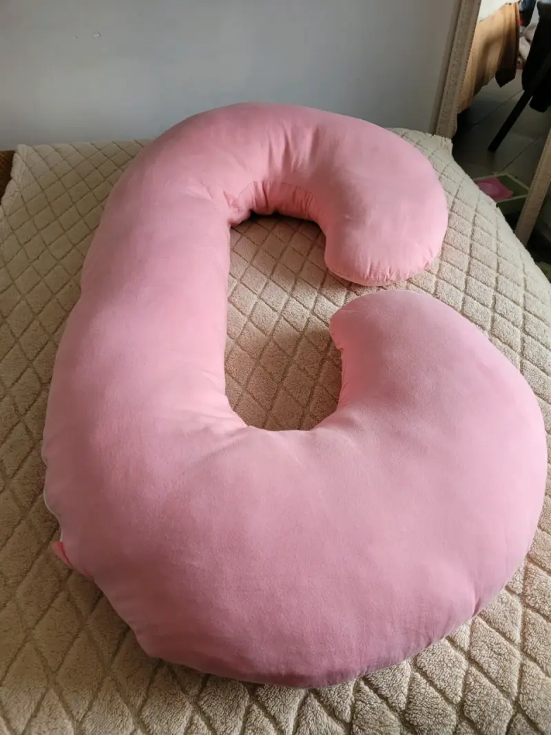 Almohada de embarazo en forma de C rosa - 1