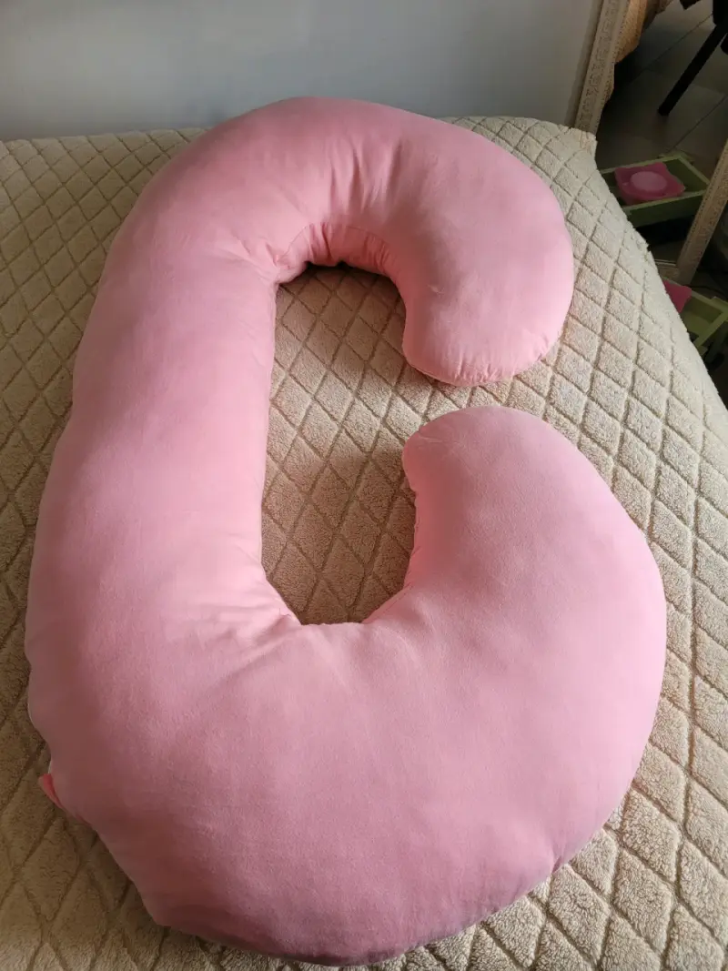 Almohada de embarazo en forma de C rosa - 3