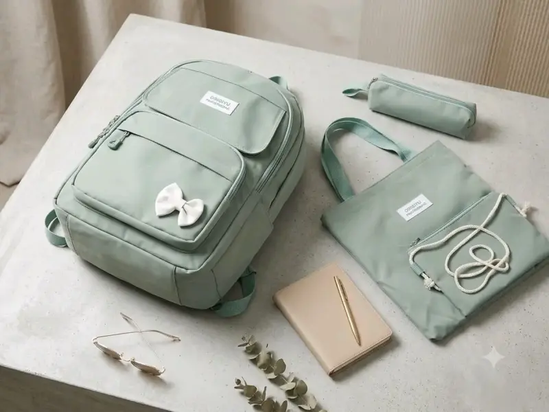 Set de Mochila Escolar Verde para Niña 20L - 1