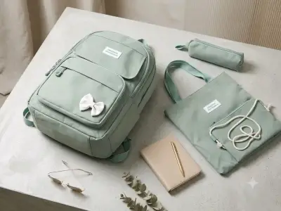 Set de Mochila Escolar Verde para Niña 20L - miniatura 1