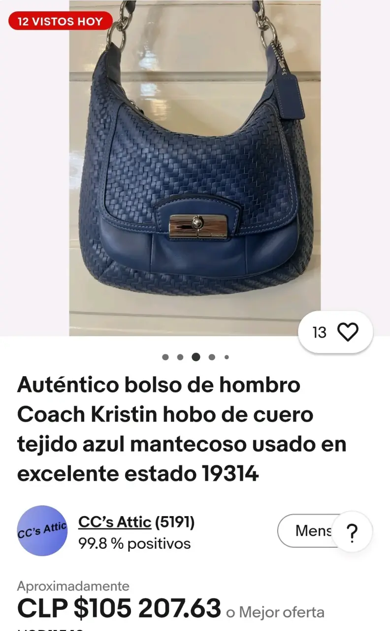 Cartera de cuero negra Coach con diseño tejido - 5