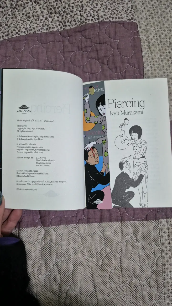 Libro 'Piercing' de Ryū Murakami en español - 2