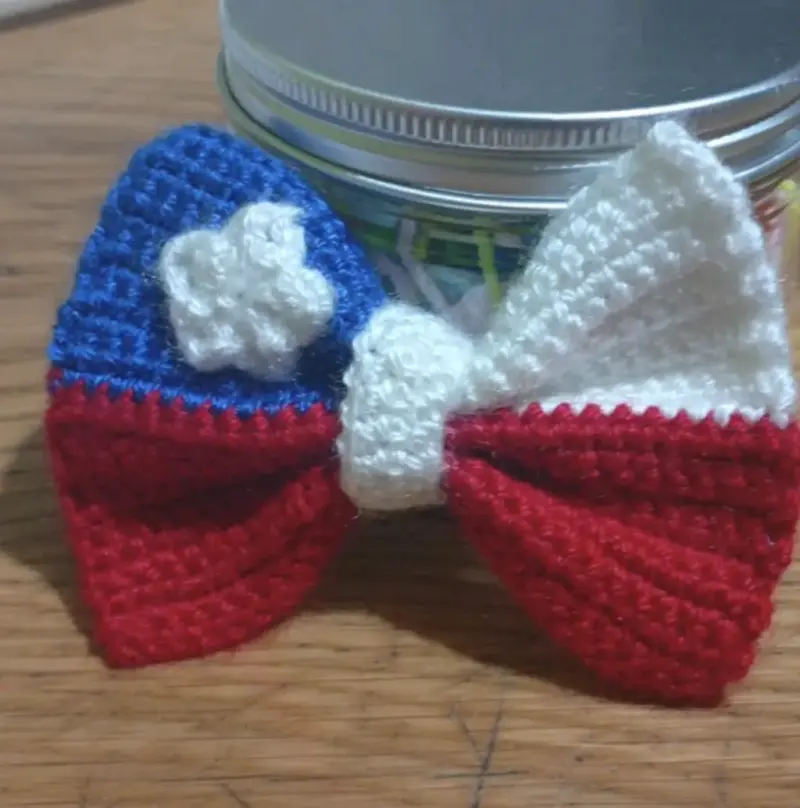 Lazos tejidos a crochet coloridos - 1