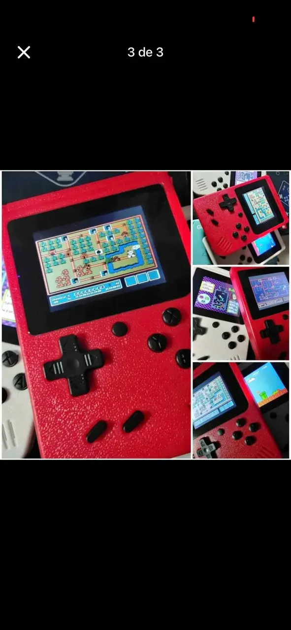 Consola portátil retro roja con juegos integrados - 1