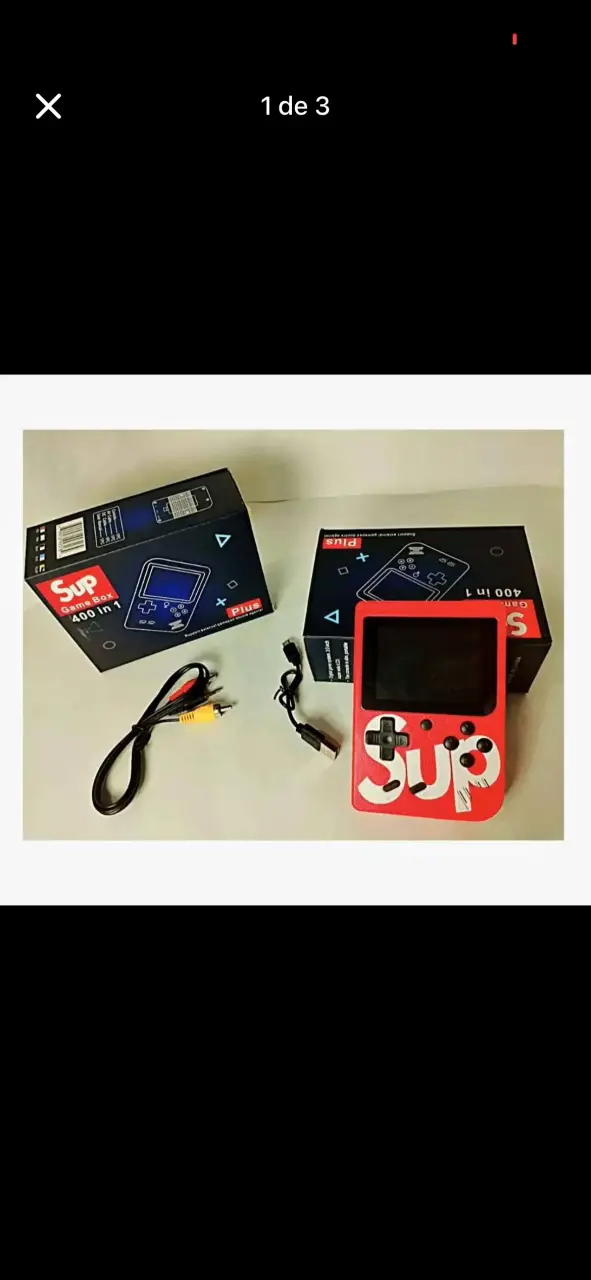 Consola portátil retro roja con juegos integrados - 2