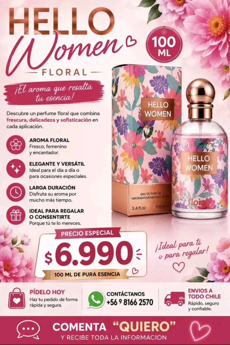 Perfume Hello Women Floral 100 ml