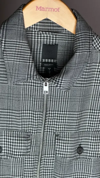 Chaqueta a cuadros gris H&M para hombre - miniatura 1