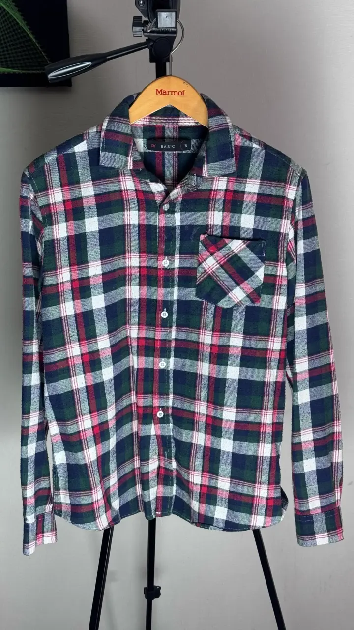 Camisa de franela a cuadros para hombre