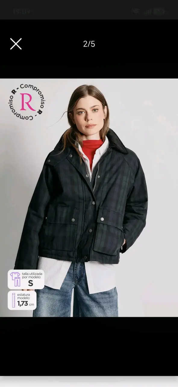 Chaqueta de mujer a cuadros azul oscuro - 2