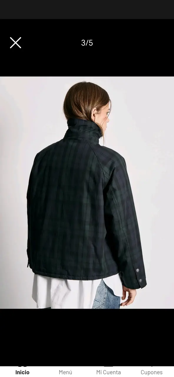 Chaqueta de mujer a cuadros azul oscuro - 3