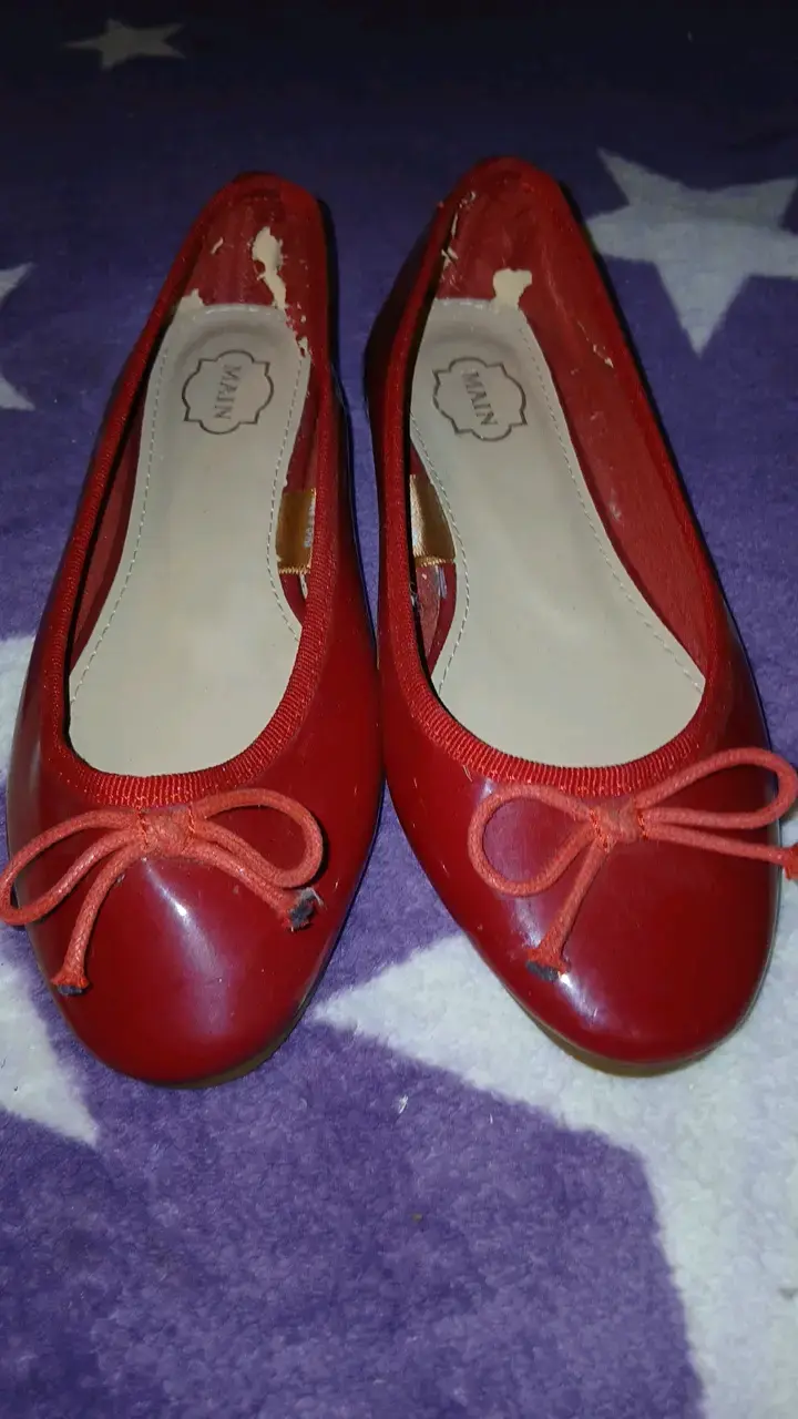 Bailarinas rojas de cuero con lazo - 3