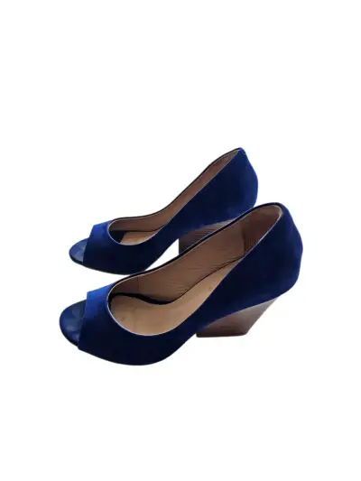 Zapatos de tacón azul GACEL 38 CUERO GAMUZA - miniatura 1