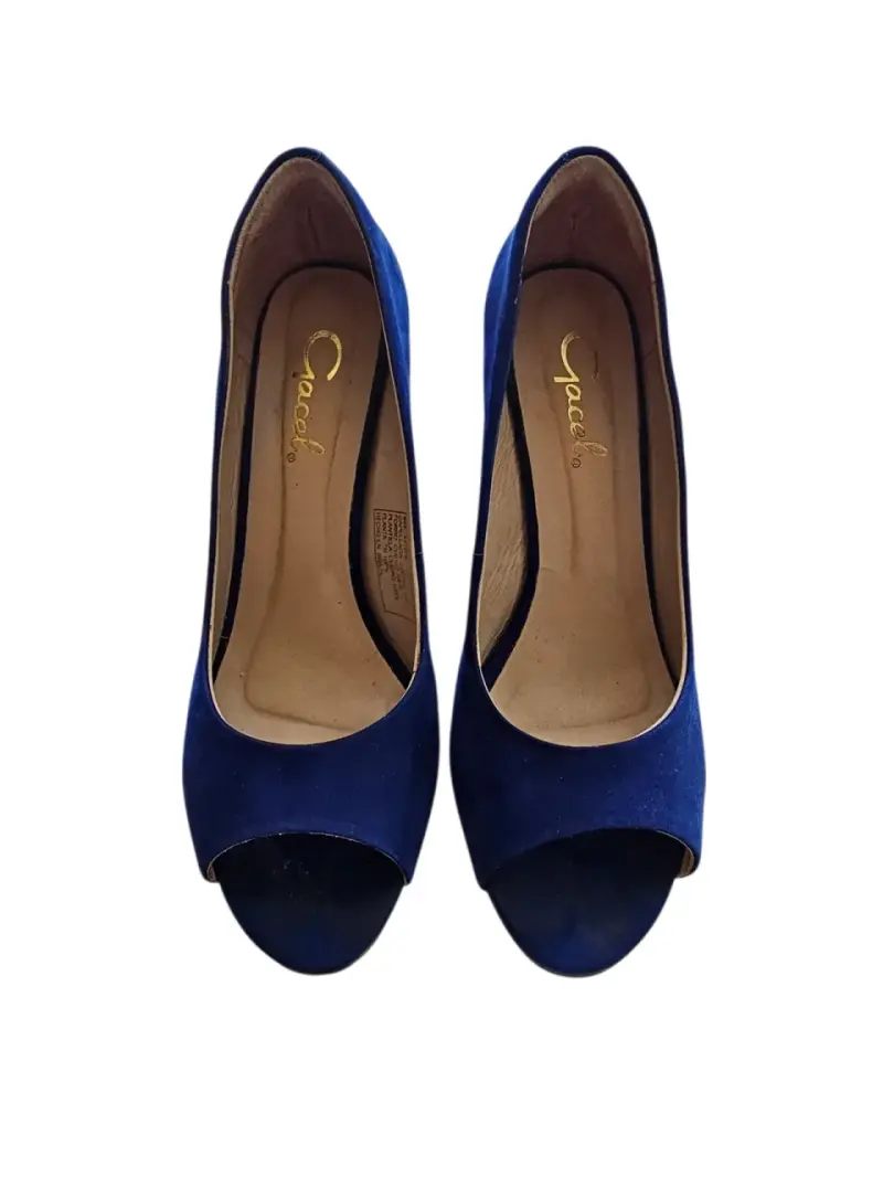 Zapatos de tacón azul GACEL 38 CUERO GAMUZA - 2