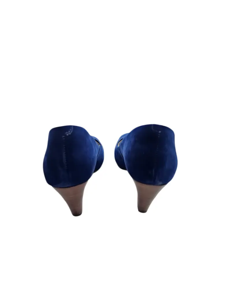 Zapatos de tacón azul GACEL 38 CUERO GAMUZA - 3