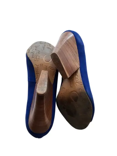 Zapatos de tacón azul GACEL 38 CUERO GAMUZA - miniatura 4