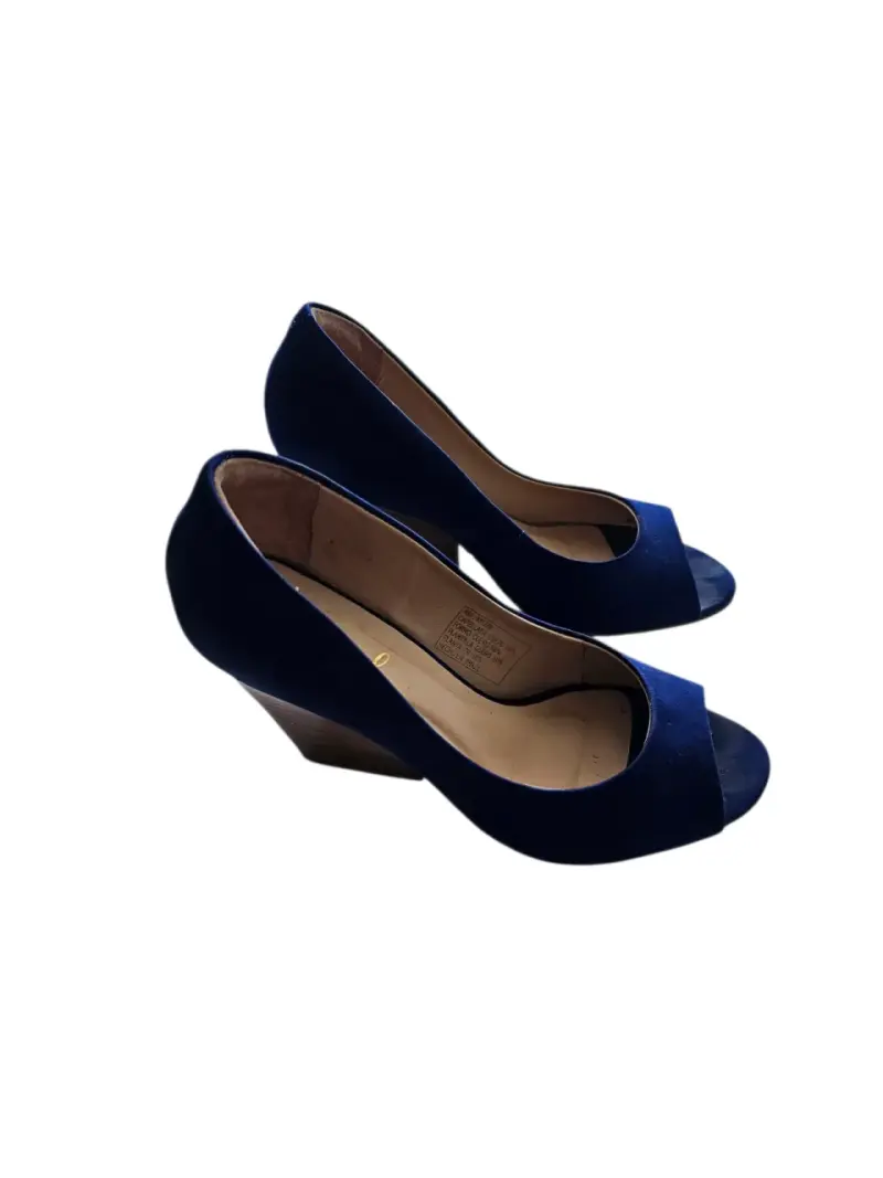 Zapatos de tacón azul GACEL 38 CUERO GAMUZA - 5