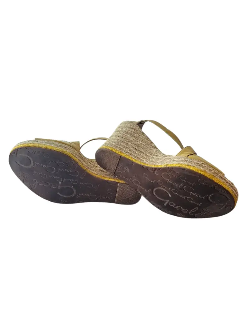 Sandalias  amarillas mostaza CUERO Gacel 38 - 6