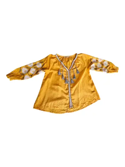 Blusa RAPSODIA bordada color mostaza M - miniatura 1