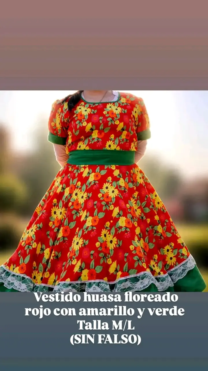 Vestido huasa floreado S/M/L - 1