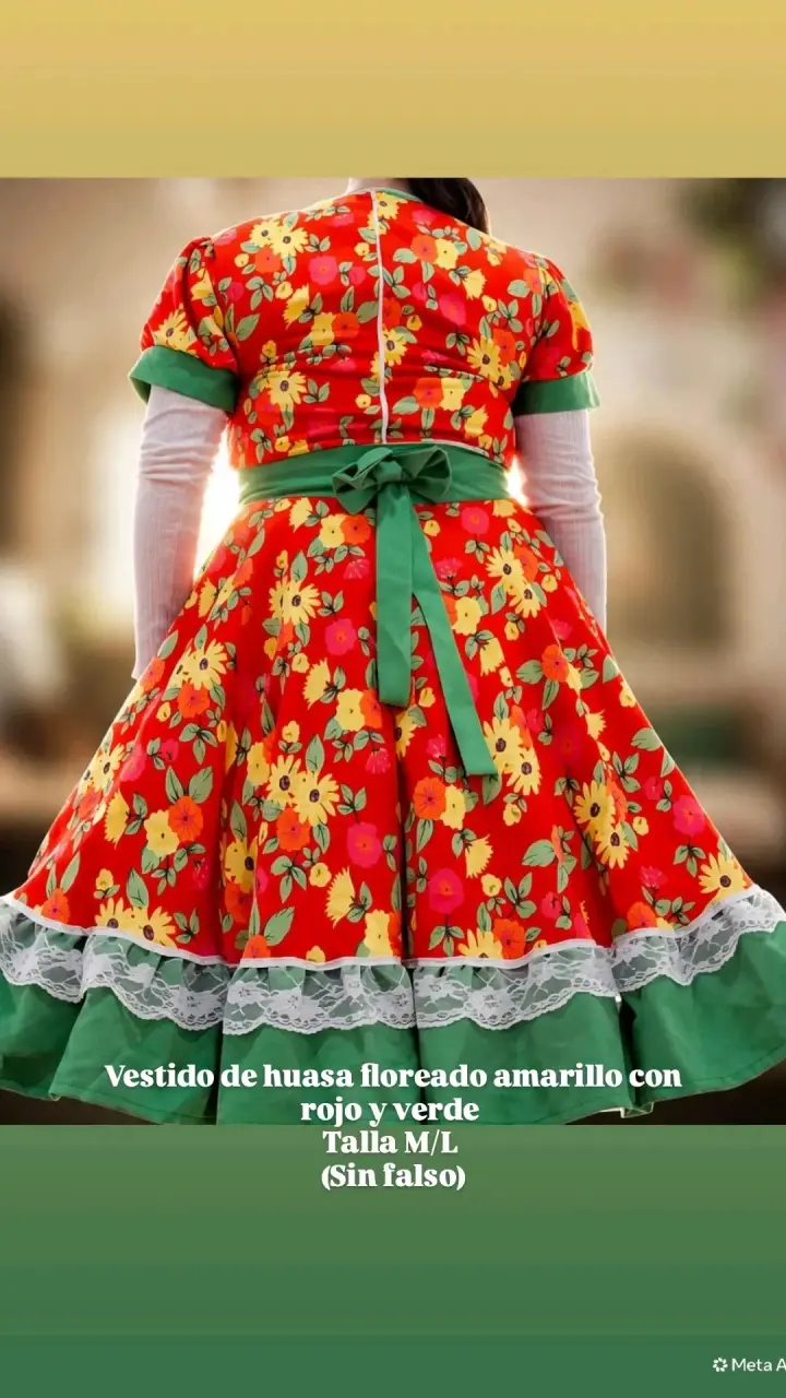 Vestido huasa floreado S/M/L - 2