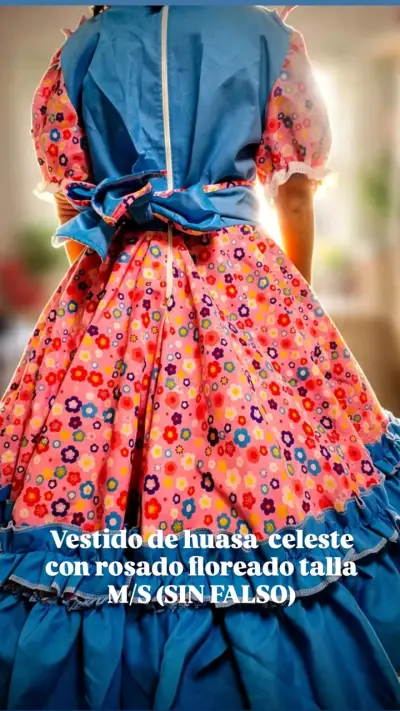 Vestido huasa floreado S/M/L - miniatura 6