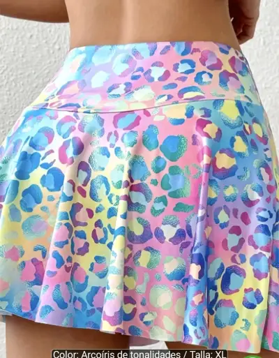 Falda Corta Deportiva Multicolor Animal Print XL - miniatura 3