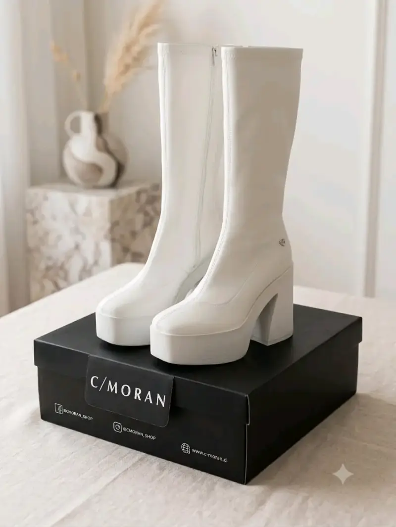 Botas blancas de plataforma C/Moran