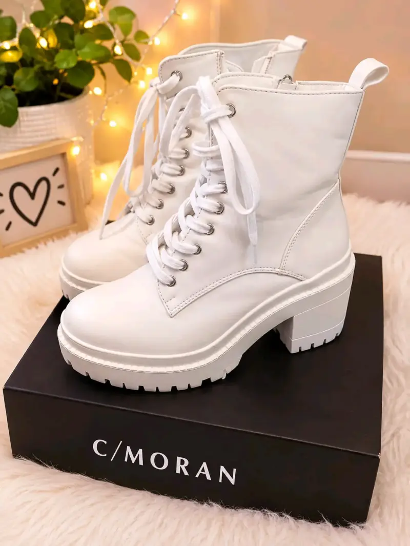 Botines Blancos de Cuero C/Moran