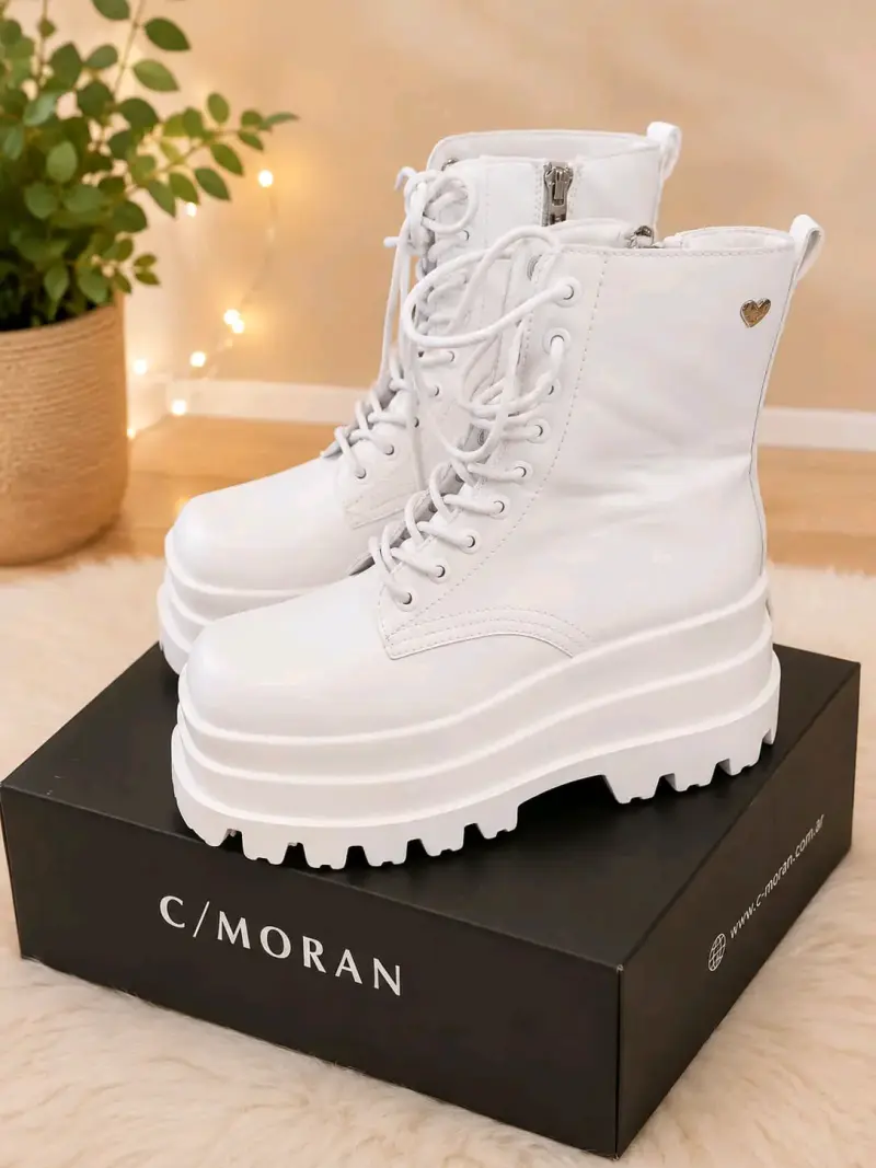 Botas blancas de plataforma C/Moran