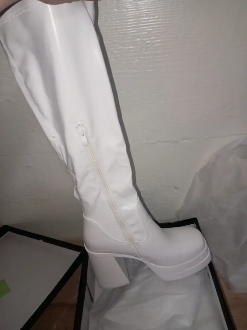Botas blancas de plataforma para mujer - 2