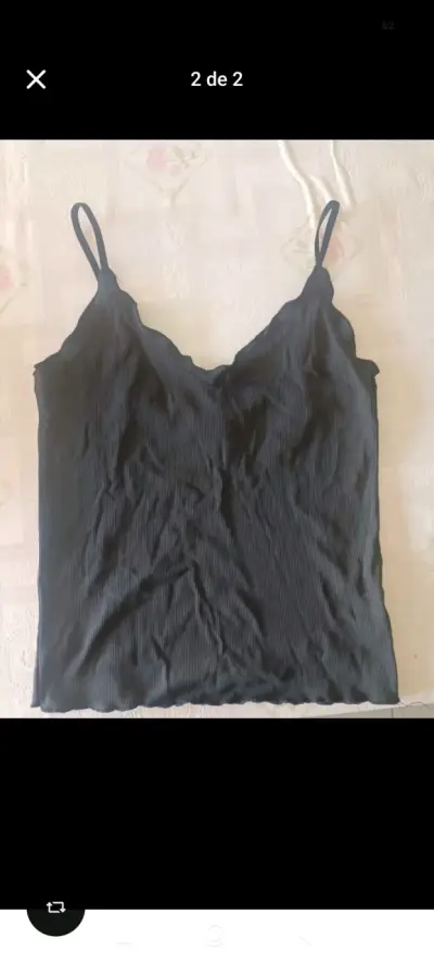Polera de tirantes negra y azul para mujer - miniatura 1