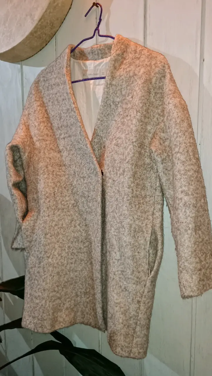 Abrigo de lana beige Zara Basic - 1