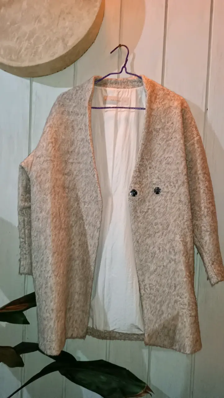 Abrigo de lana beige Zara Basic - 2