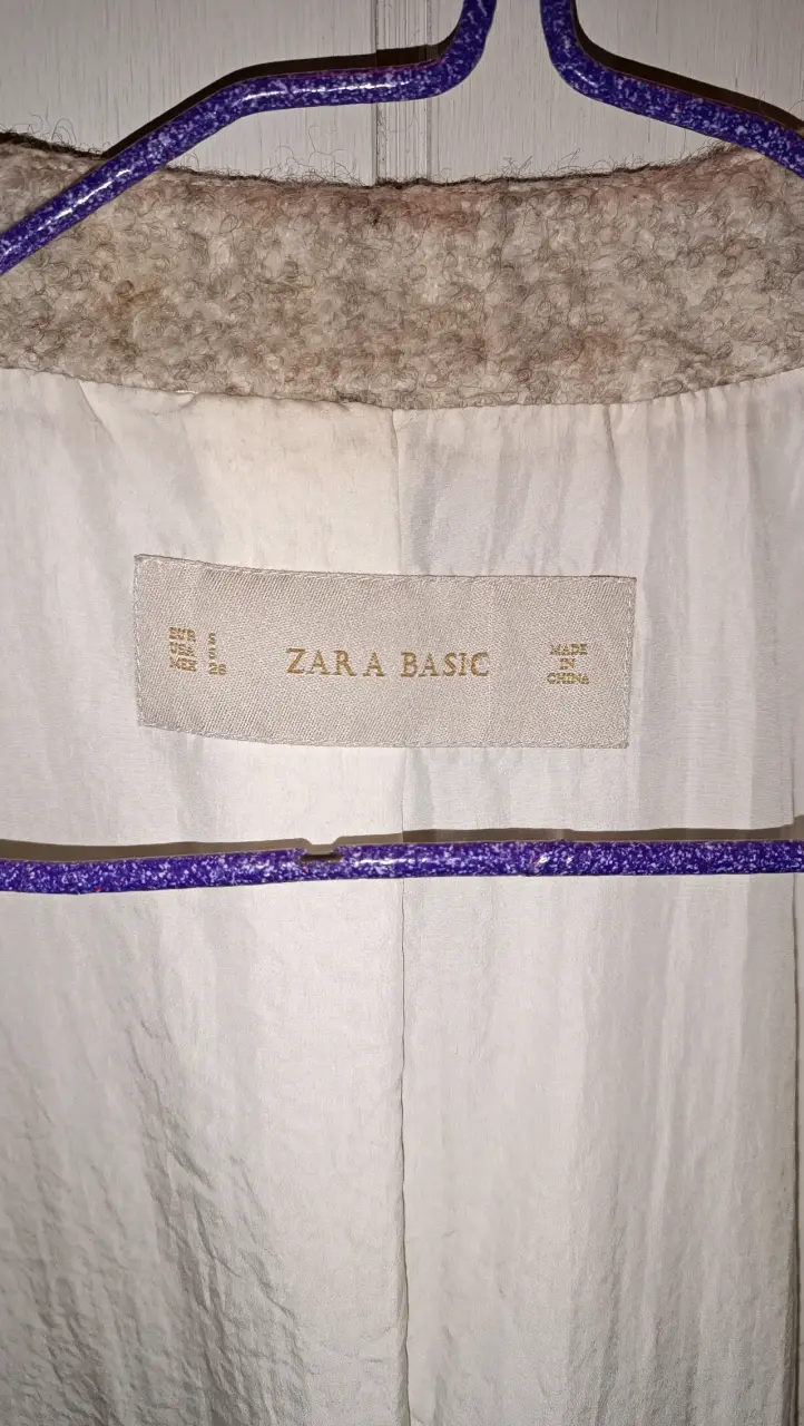 Abrigo de lana beige Zara Basic - 3
